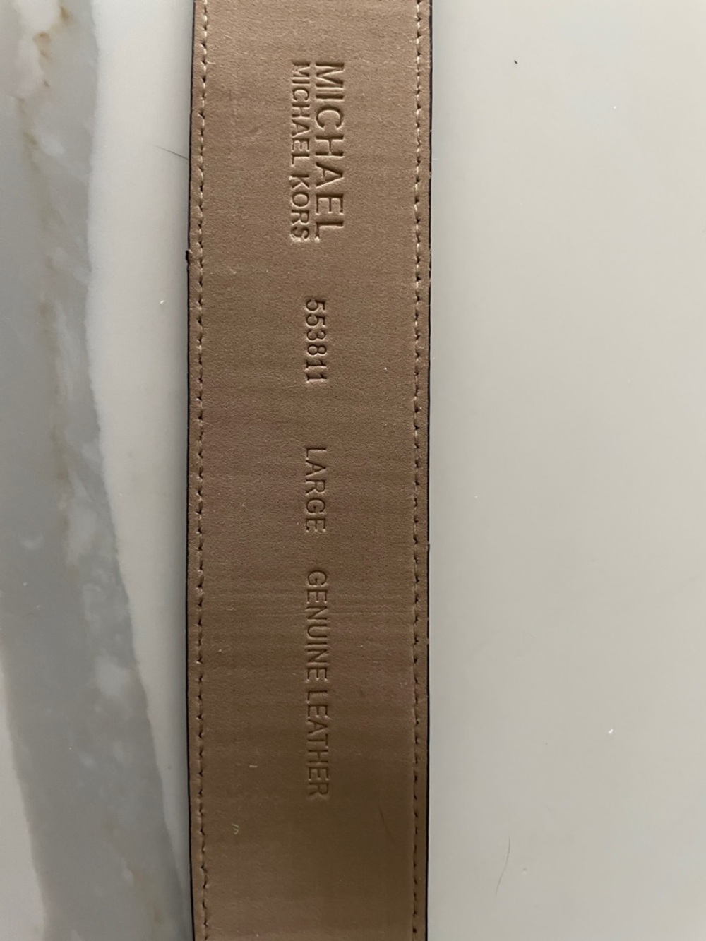 MICHAEL KORS - Brown Leather Belt with Gold Buckle - Picture 2 of 6